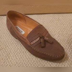 BALLY FARGO MEN'S TAN NUBUCK LEATHER SLIP-ON LOAFERS SIZE 8 M MADE IN ITALY